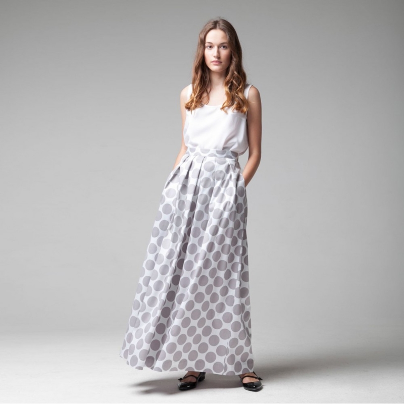 Skirt "Punsh" grey dots
