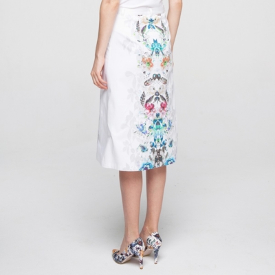 Skirt "Ria" in blue print