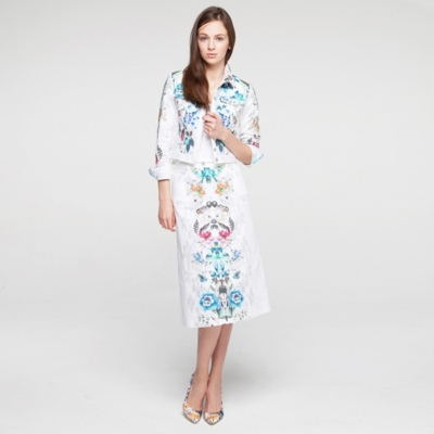 Skirt "Ria" in blue print